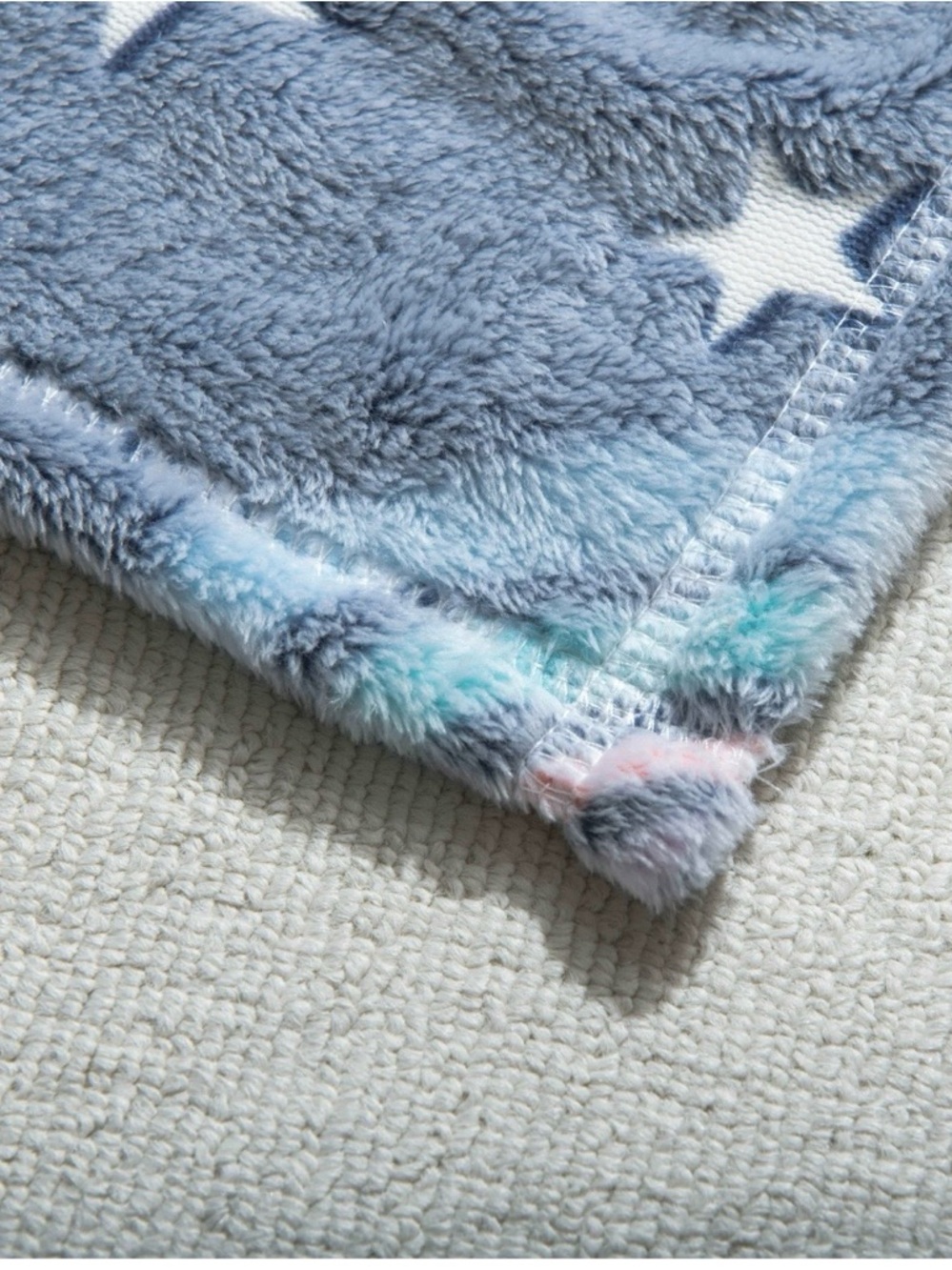 Your Zone Navy Rainbow Polyester Velvet Plush Glow in the Dark - Picture 7 of 8